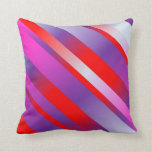 Shiny Bold Diagonal Striped Accent Pillow