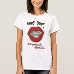 Shiny Braces, Red Lips, Mole, and Thick Eyelashes T-Shirt