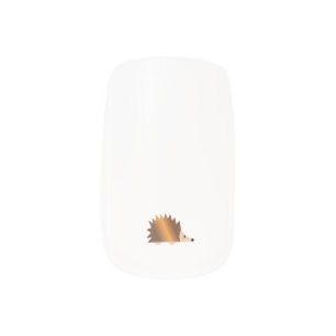 Shiny Brown Hedgehog Minx Nail Art