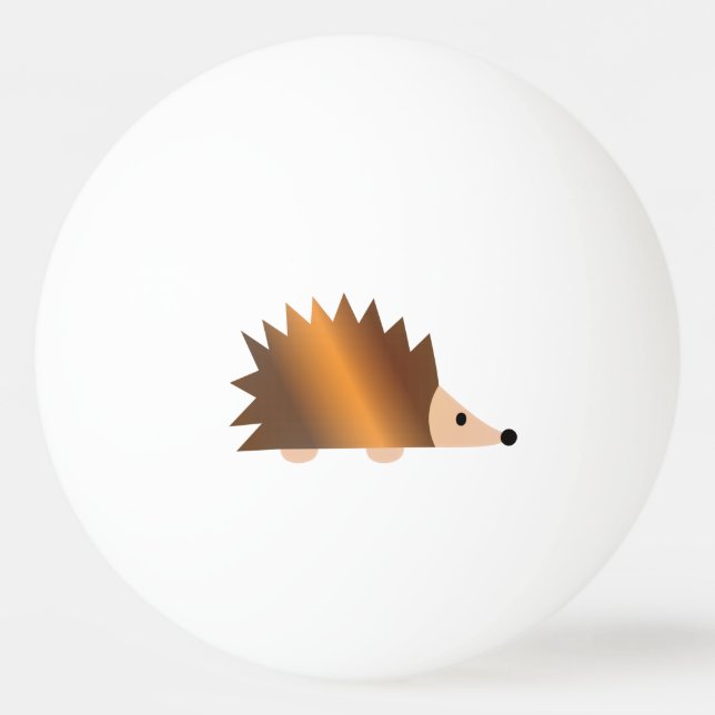 Shiny Brown Hedgehog Ping Pong Ball (Front)