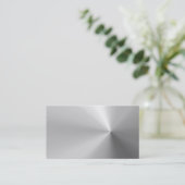 shiny brushed aluminum business card (Standing Front)