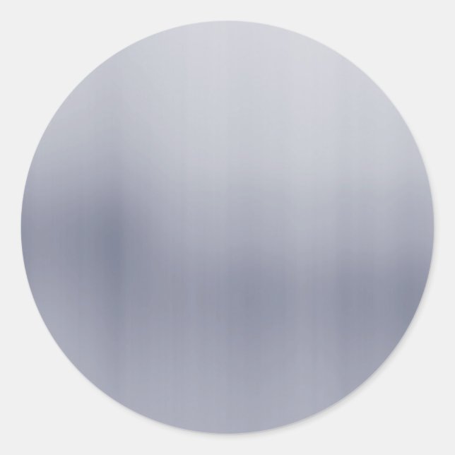 Shiny Brushed Aluminum Textured Classic Round Sticker (Front)