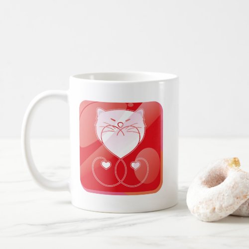 Shiny Cat Lover Button Coffee Mug