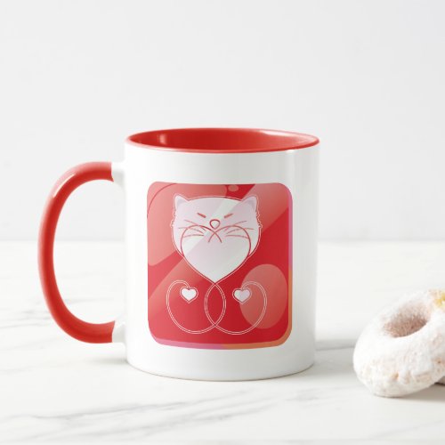 Shiny Cat Lover Button Mug
