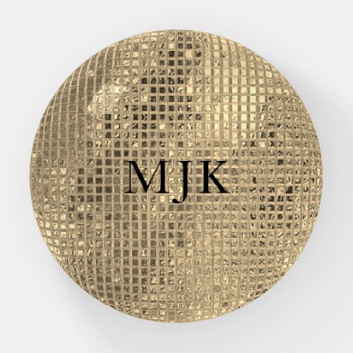 Shiny Champagne Gold Foil Squares Paperweight