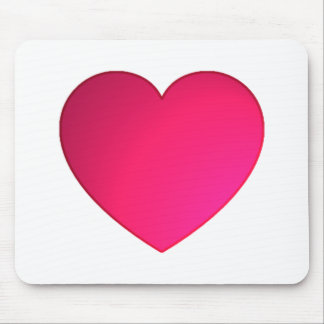 Shiny Cherry Red Heart Mouse Pad