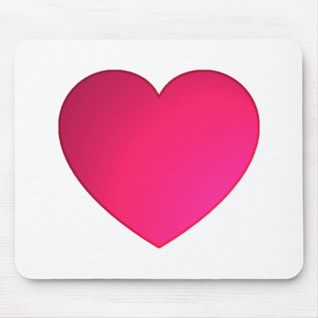 Shiny Cherry Red Heart Mouse Pad (Front)