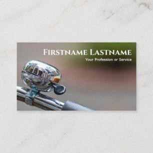 Shiny chrome bike bell for Bicycle Repair Shops Business Card