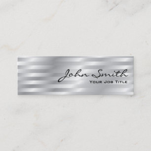 Shiny Chrome Stripes Mini Business Card