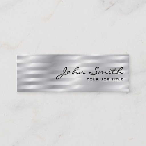 Customizable Shiny Chrome Stripes Mini Business Card