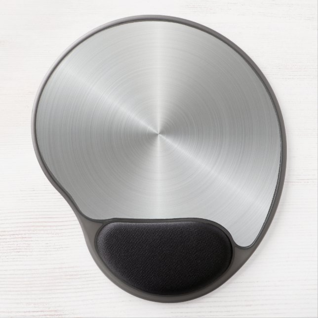 Shiny Circular Polished Metal Texture Gel Mouse Pad (Front)