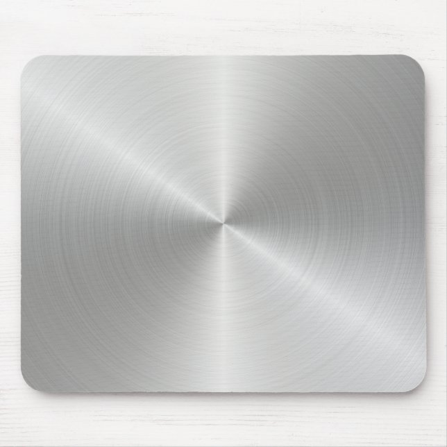 Shiny Circular Polished Metal Texture Mouse Pad (Front)