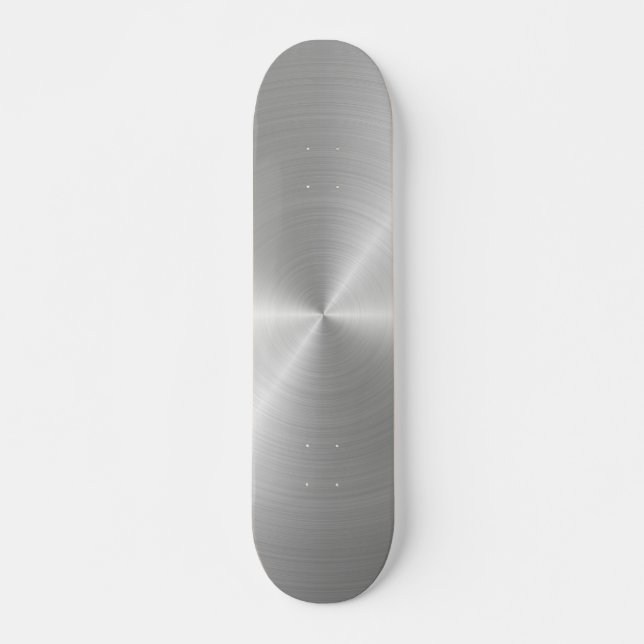 Shiny Circular Polished Metal Texture Skateboard Deck (Front)