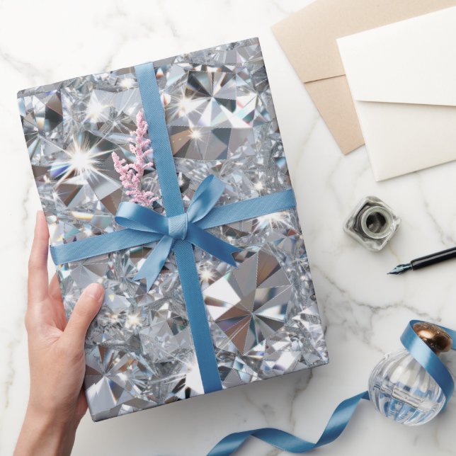 Shiny Clear Diamonds  Wrapping Paper (Gifting)