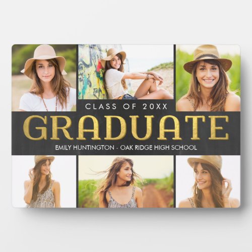 Shiny Collage Graduation Keepsake Desktop Plaque