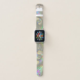 Shiny Colorful Spiral Fractal Digital Abstract Art Apple Watch Band