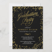 Shiny Confetti EDITABLE COLOR Graduation Party Invitation (Front)