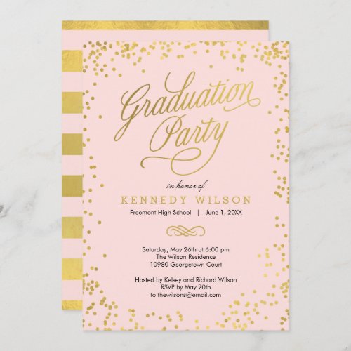 Shiny Confetti EDITABLE COLOR Graduation Party Invitation