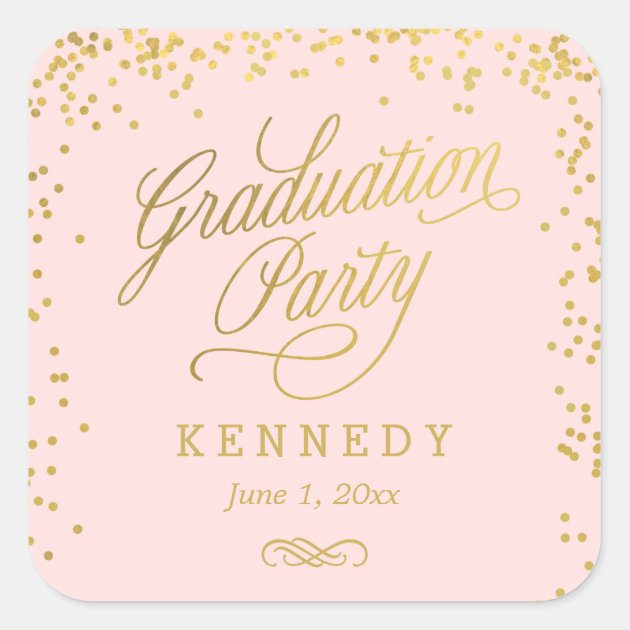 Shiny Confetti Editable Color Graduation Stickers