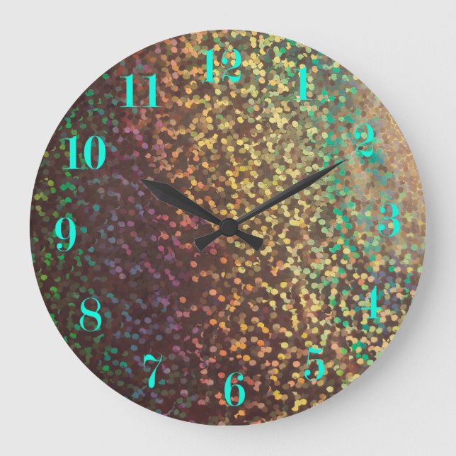 Shiny, confetti large clock (Front)