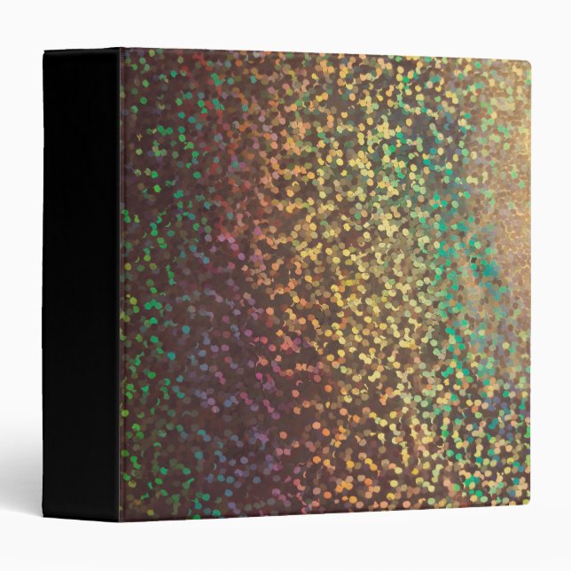 Shiny, confetti  , multicolored 3 ring binder (Front/Spine)