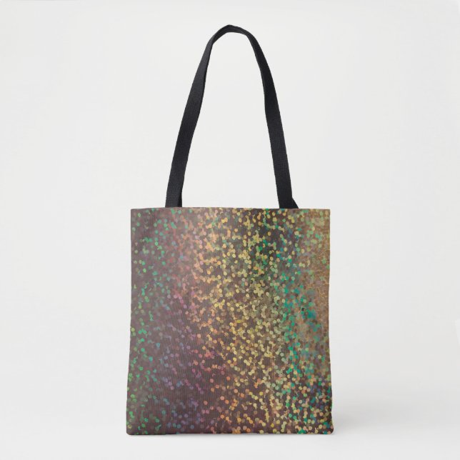 Shiny, confetti  , multicolored tote bag (Front)