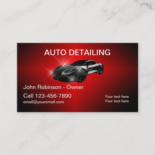 Shiny Cool Auto Detailing Modern Business Cards