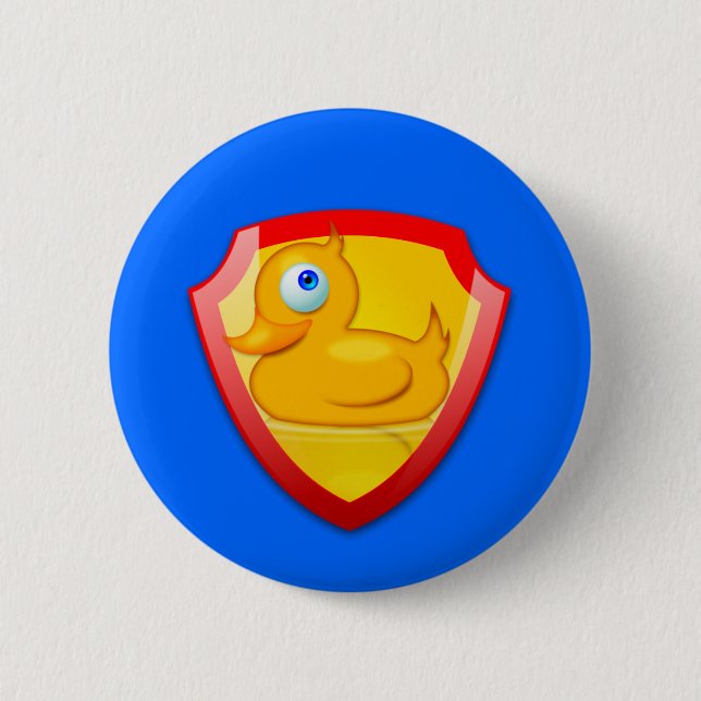 Shiny Defender Duck Pinback Button (Front)
