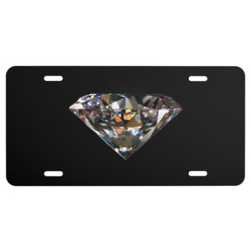 Shiny Diamond Carat Gems Jewel Black Background License Plate