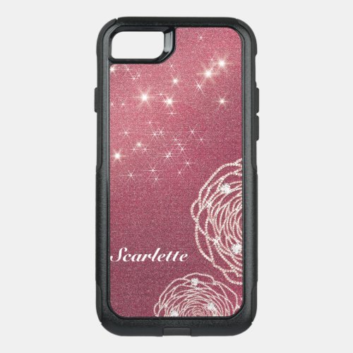 Shiny Diamond Rose OtterBox Commuter iPhone SE87 Case