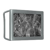 Shiny Disco Ball Ornaments Black and White Photo Rectangular Belt Buckle