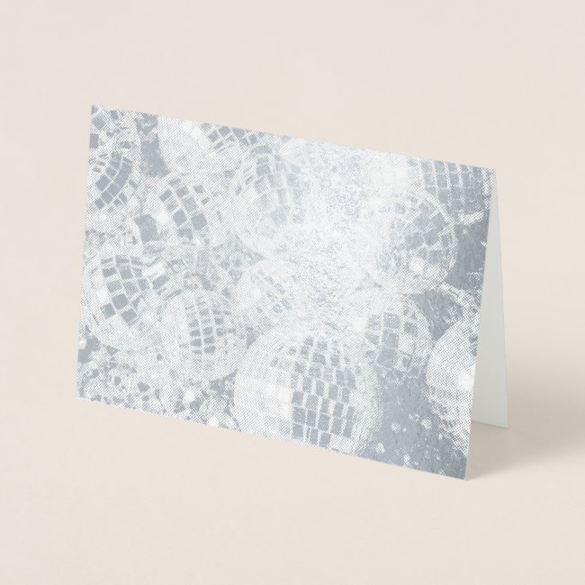Shiny Disco Ball Ornaments Silver Foil Card