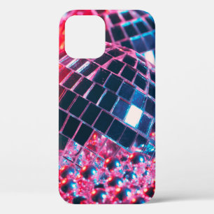 Shiny disco party background with mirror balls ref iPhone 12 case