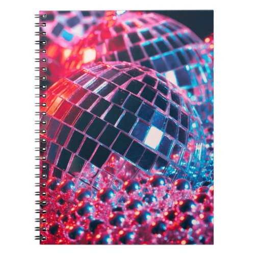 Shiny disco party background with mirror balls ref notebook