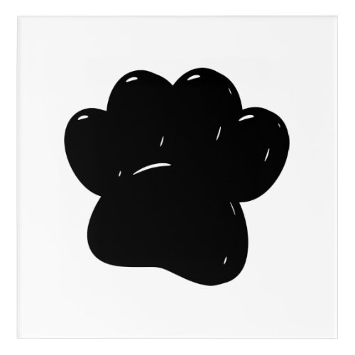 Shiny Dog Paw Print Drawing Acrylic Print