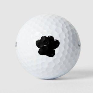 Shiny Dog Paw Print Drawing Golf Balls