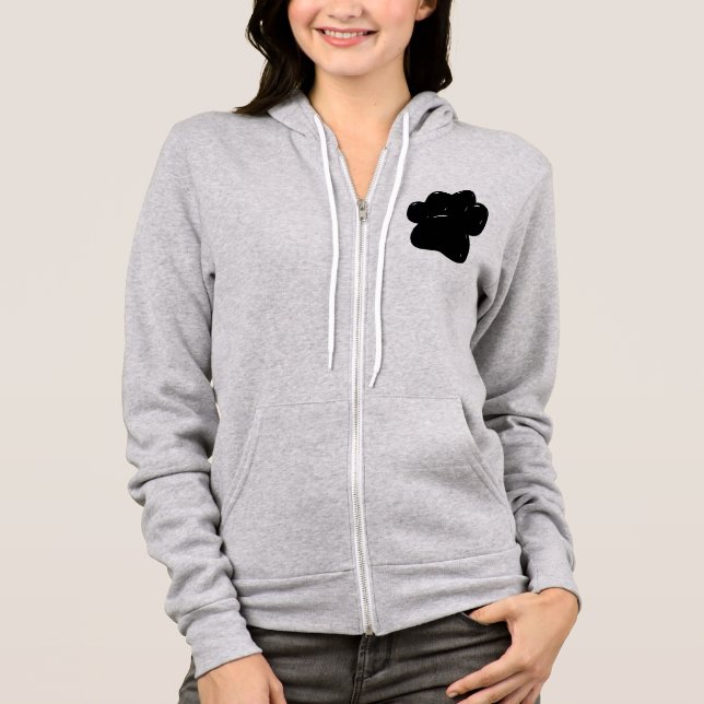 Shiny Dog Paw Print Drawing Hoodie (Front)
