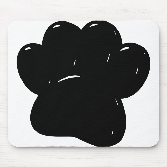 Shiny Dog Paw Print Drawing Mouse Pad (Front)