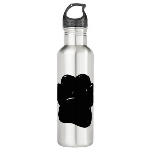 Shiny Dog Paw Print Drawing Stainless Steel Water Bottle