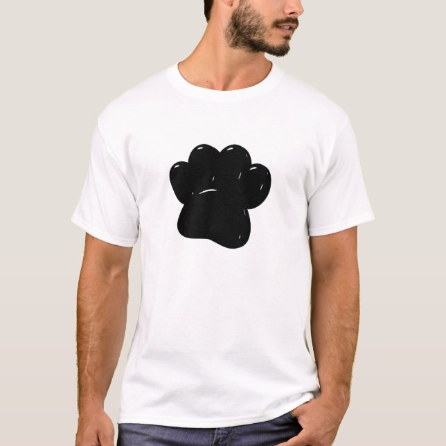 Shiny Dog Paw Print Drawing T-Shirt (Front)