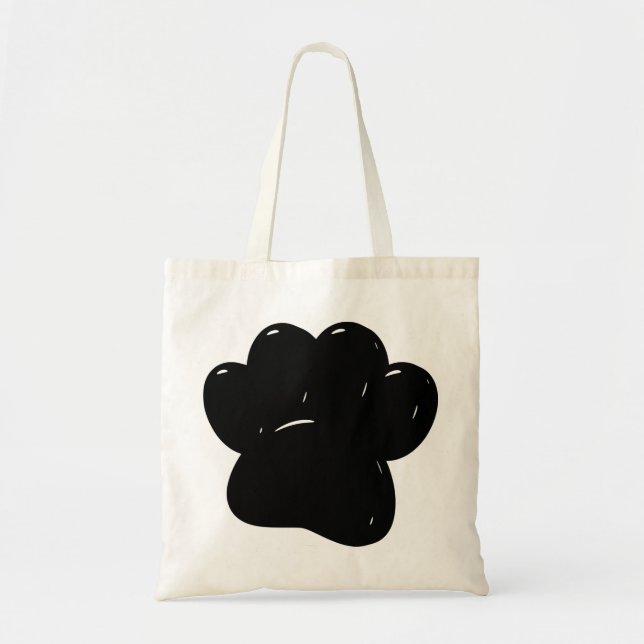 Shiny Dog Paw Print Drawing Tote Bag (Front)