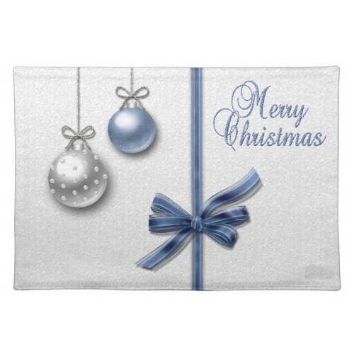 Shiny Elegant Christmas Balls Cloth Placemat