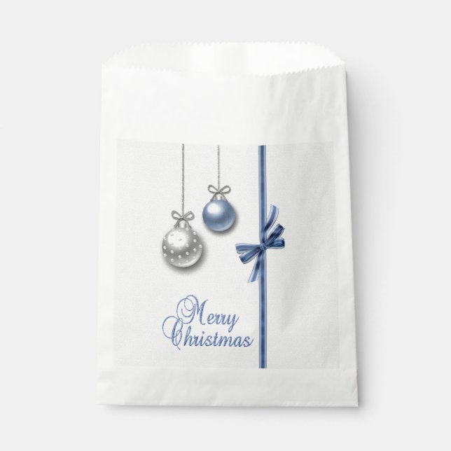 Shiny Elegant Christmas Balls Favor Bag (Front)