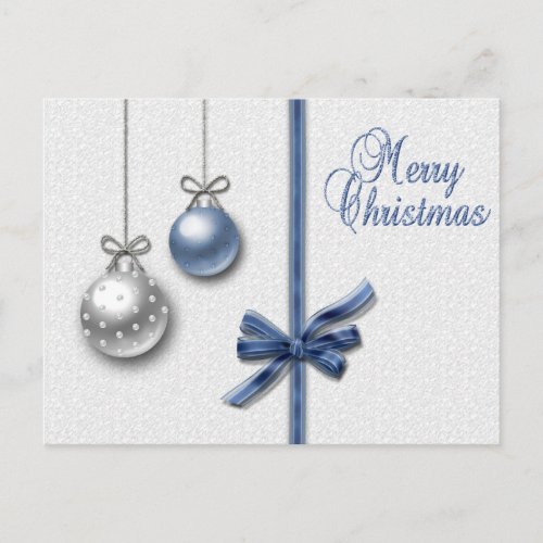Shiny Elegant Christmas Balls Holiday Postcard