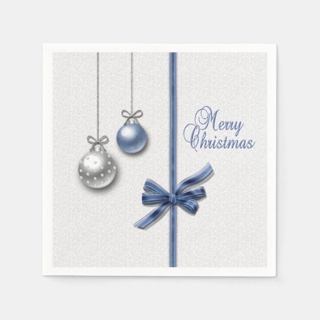 Shiny Elegant Christmas Balls Napkins (Front)