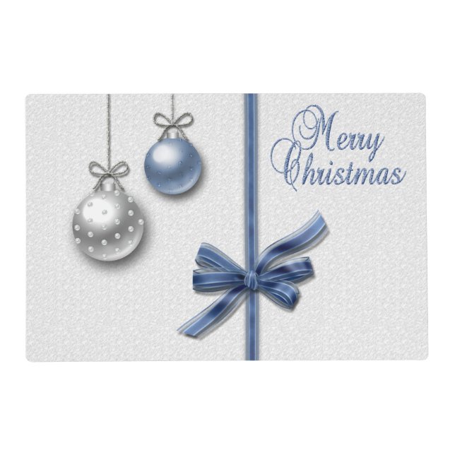 Shiny Elegant Christmas Balls Placemat (Front)