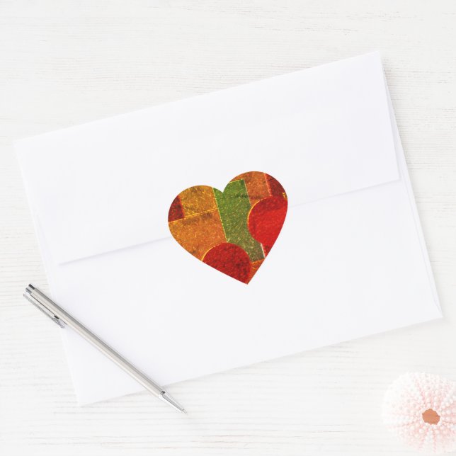 Shiny Emalie pattern Heart Sticker (Envelope)