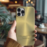 Shiny faux gold iPhone 16 pro case<br><div class="desc">Shiny faux gold polished metallic look with an optional monogram. Simple elegant modern design.</div>