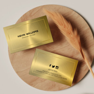 Shiny faux gold metallic look background business card