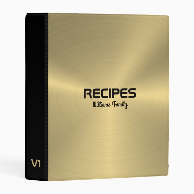 Shiny faux gold metallic look background mini binder (Front/Spine)